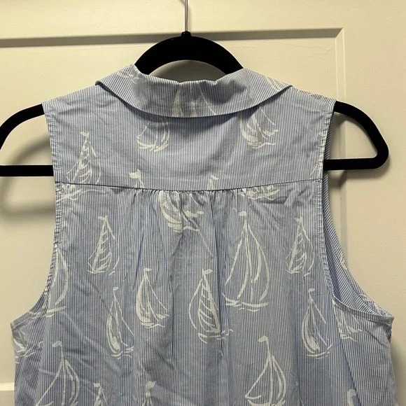 Lilly Pulitzer Light Blue Sailboat Tiered Sleeveless Dress - Picture 6 of 6